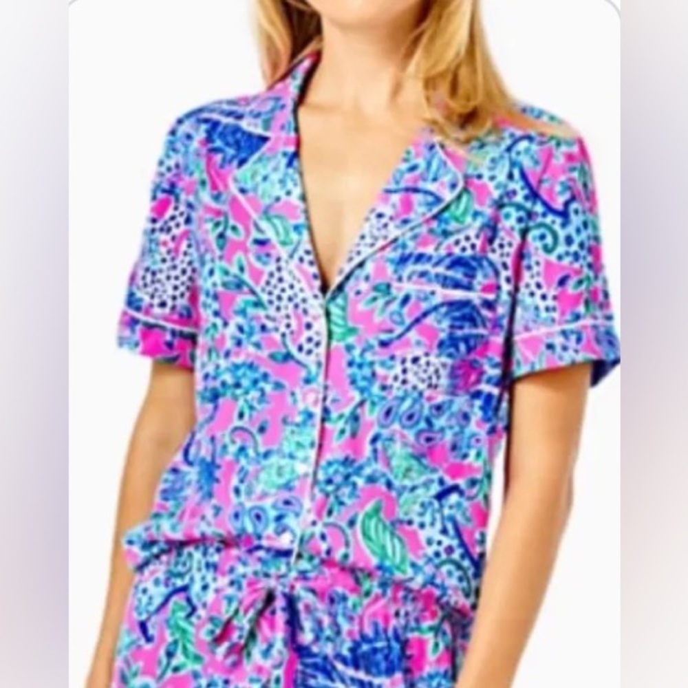 NWT Lilly Silky PJ Top